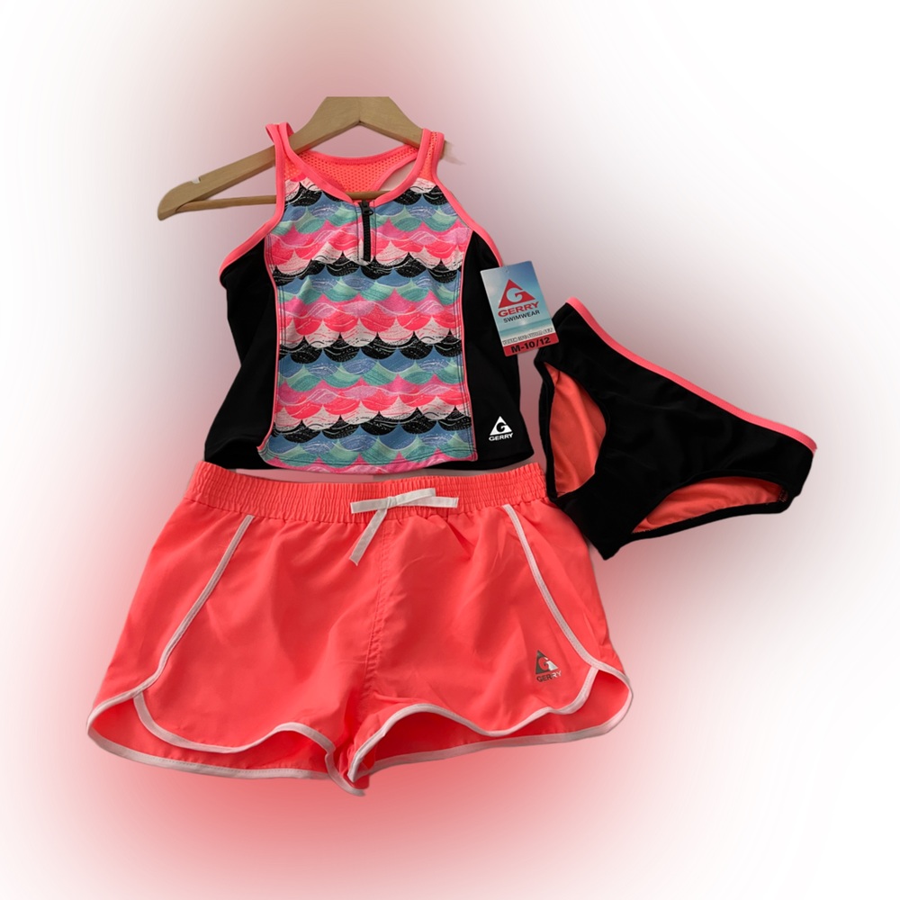 (NWT) Gerry Girl’s Swim 3 Piece Set Size:M ,(10/12)